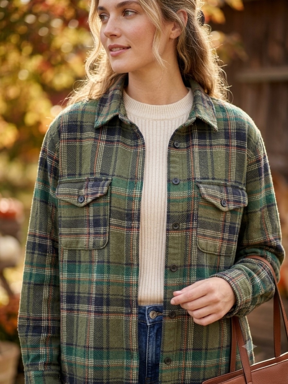 Joe Fresh Plaid Flannel Men's Shacket Oversized Grunge Gorpcore Cabincore